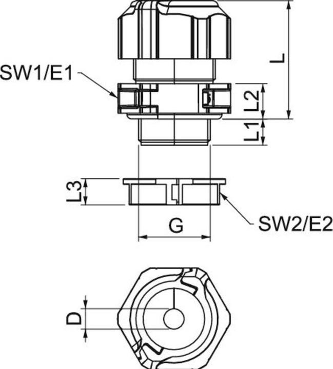 Produktbild OBO Bettermann BETTERMA V-TEC TB25 06-09 Kabelverschraubung, teilbar Dichteinsatz VTECTB250609