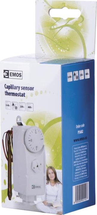 Actual product image Emos Contact thermostat with remote sensor P5682, manual