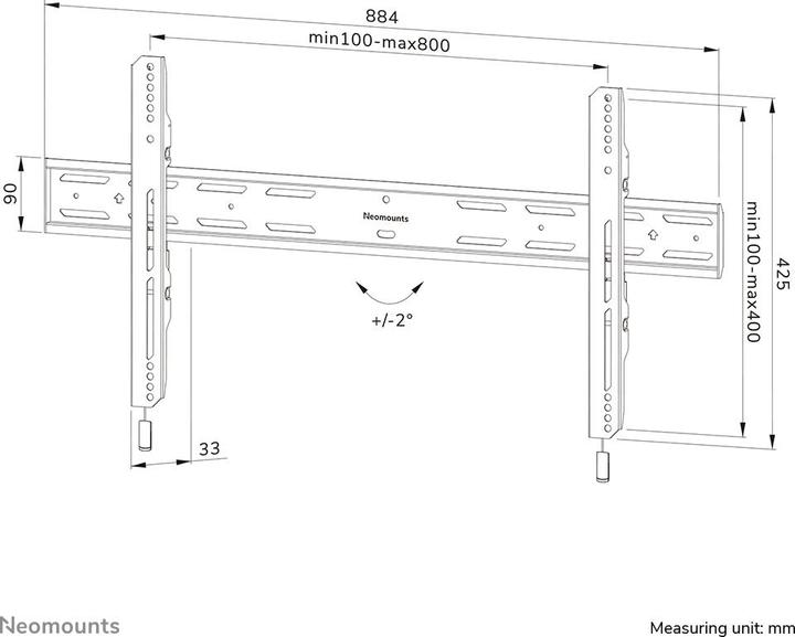 Produktbild Neomounts Wandhalterung WL30S-850BL18 Schwarz (Wand, 98", 60 kg)