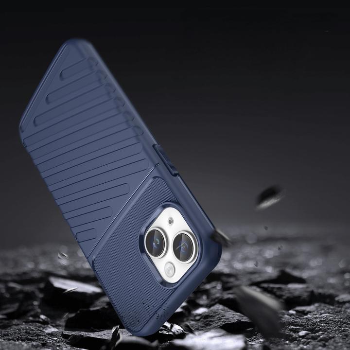 Produktbild Cover-Discount iPhone 15 - Textur Gummi Hülle blau (Apple iPhone 15)
