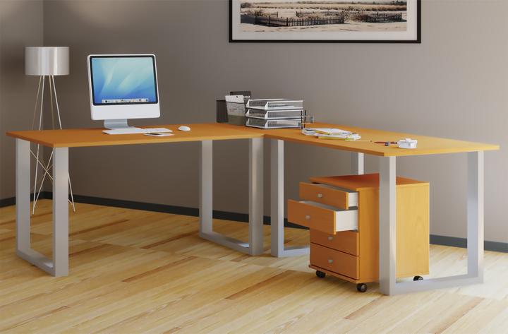 Actual product image VCM Corner desk Lona depth 50 cm U Alu Silver (76 x 130 x 130 x 50 cm)