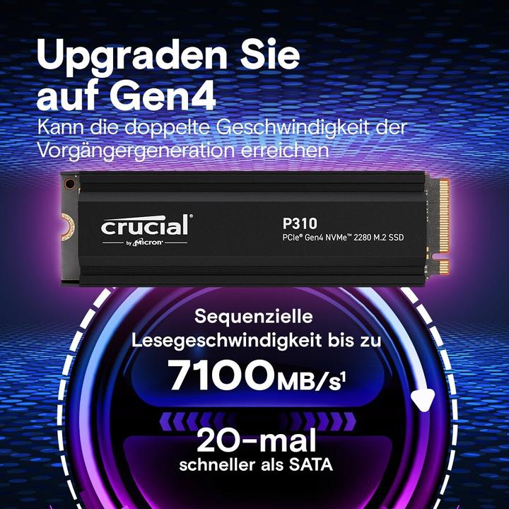 Productafbeelding Crucial P310 mit Heatsink (2000 GB, M.2 2280)