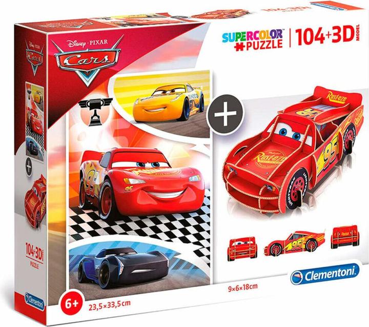 Produktbild Clementoni Puzzle Cars, 104 teilig + 3D Model (104 Teile)