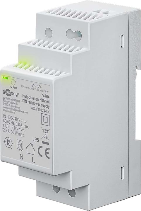 Produktbild Goobay Hutschienen-Netzteil DIN-Rail 12 V DC, 2,5 A, 30 W
