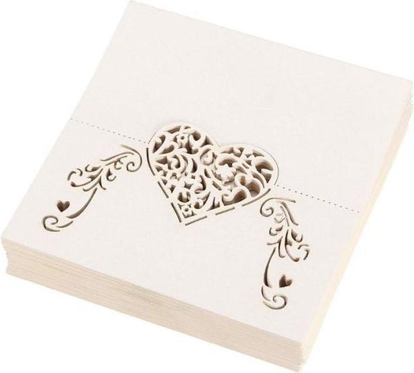 Produktbild MU Style Tischkarten Hochzeit 9x9 cm (50er Set)