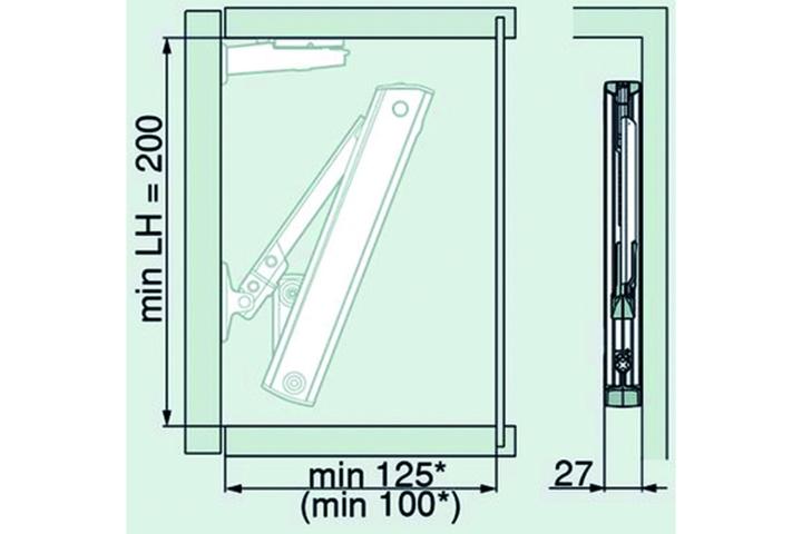 Actual product image Blum Flap supports Aventos