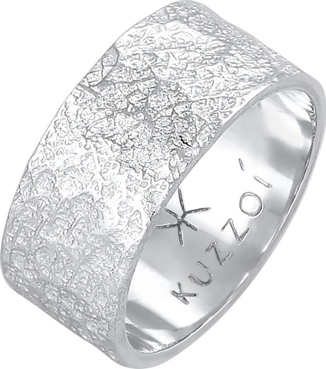 Actual product image Kuzzoi Ring Men Band Ring Organic Structure 925 Silver (62, 925 Silver)