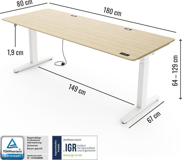 Actual product image Yaasa Desk Expert (180 x 80 cm)