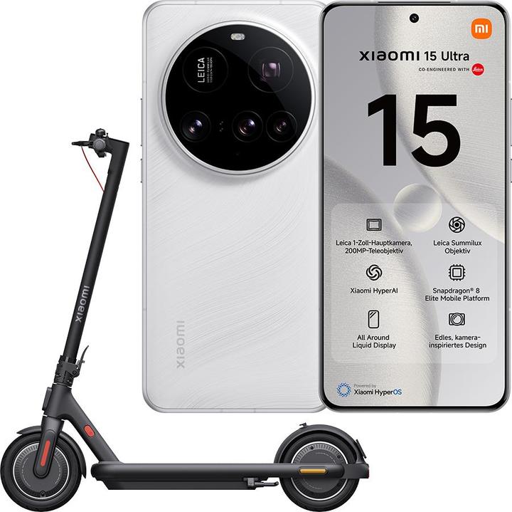 Xiaomi 15 Ultra + Electric Scooter 4 Pro Plus CH-Edition Launch Bundle (512 GB, White, 6.73", Dual SIM, 50 Mpx, 5G)