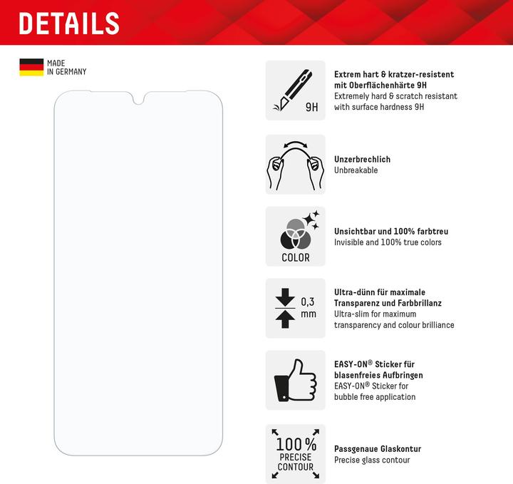 Actual product image Displex Smart Glass, Displayschutzfolie (1 Piece, Samsung Galaxy A26)