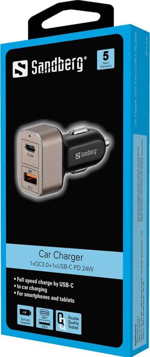 Produktbild Sandberg Car Charger 1xQC3.0+1xUSBC 20W