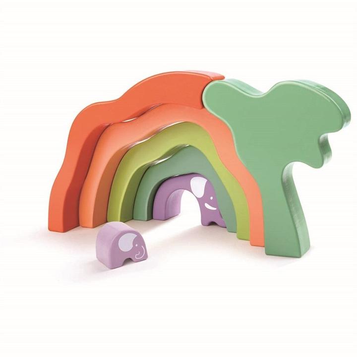 Actual product image Hape Stacking Blocks Elephant Safari