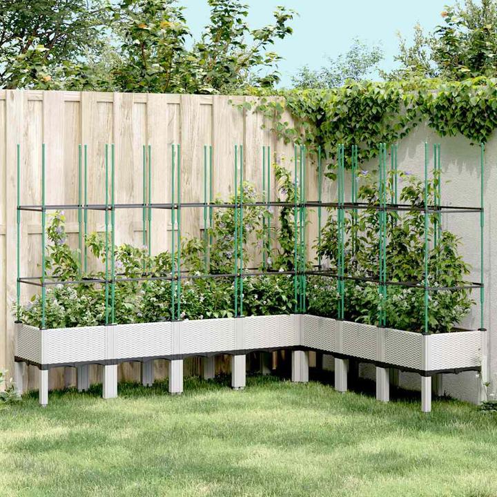 Image du produit VidaXL Bac à plantes avec treillis PP