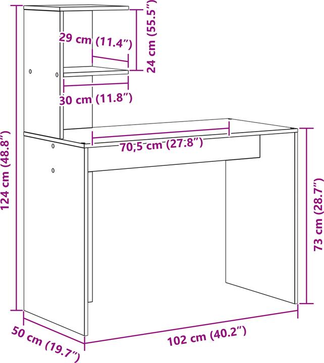 Produktbild VidaXL Alter Holz Schreibtisch Altes Holz Holz Mittel Minimalistisch