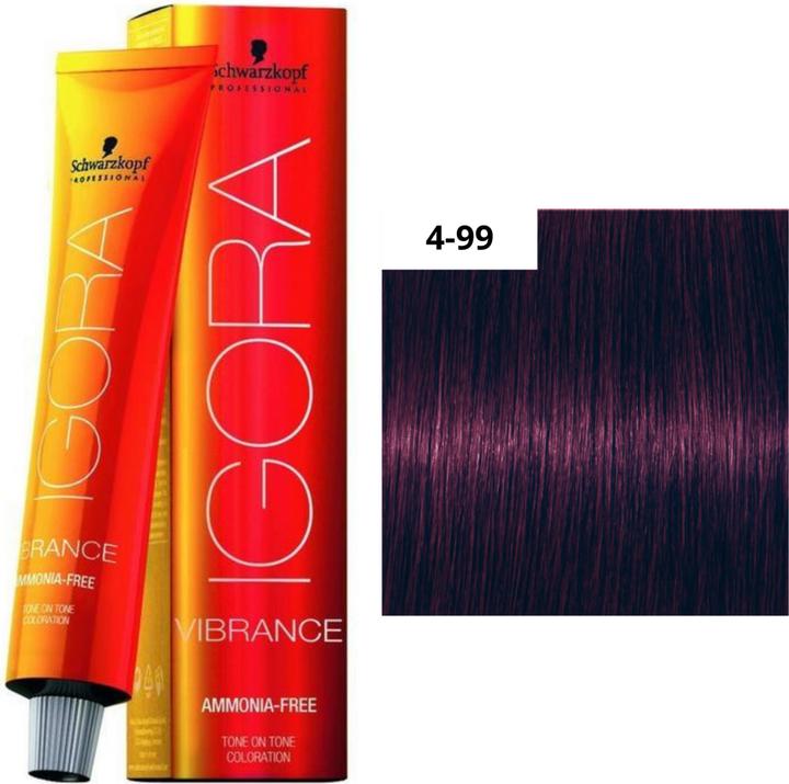 Schwarzkopf Professional Igora Vibrance - 4-99 Mittelbr. Violett Ext. (Braun, Violett)