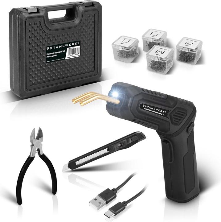 Actual product image Stahlwerk Plastic repair set Plastic welder Hot stapler Smart Repair