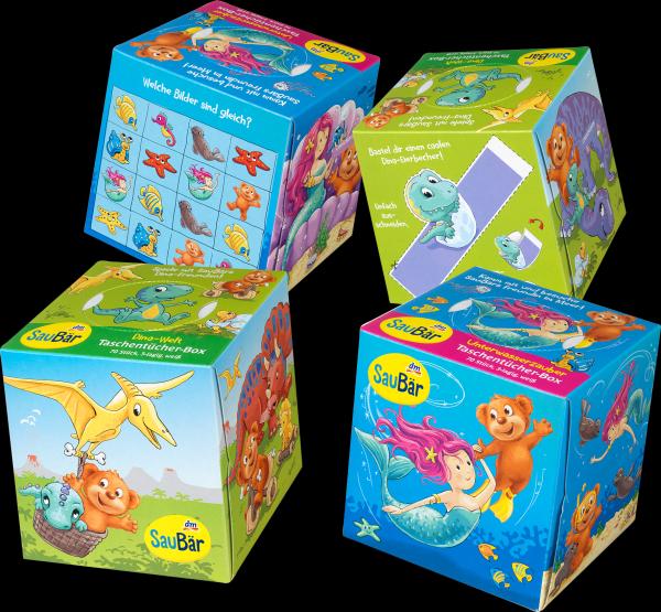 Produktbild dm SauBär Taschentücher Box sortiert