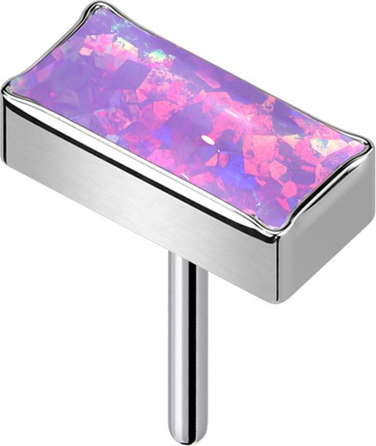 Immagine prodotto Star Piercing Threadless rechteck silber Opal violett (Titanio G23)