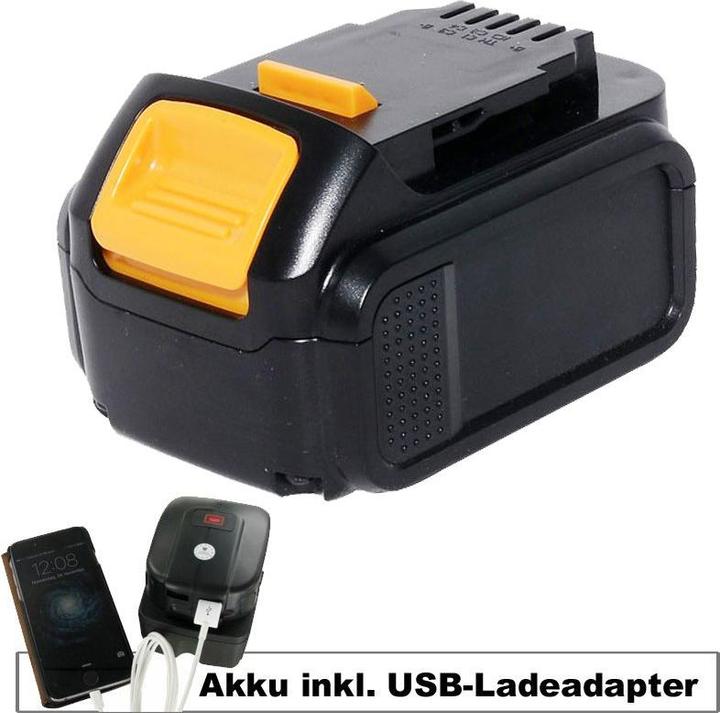 DeWalt Akku und USB-Ladeadapter passend für Akku DCB140, DCB141-XJ, DCB143-XJ, DCB145 (14.4 V)