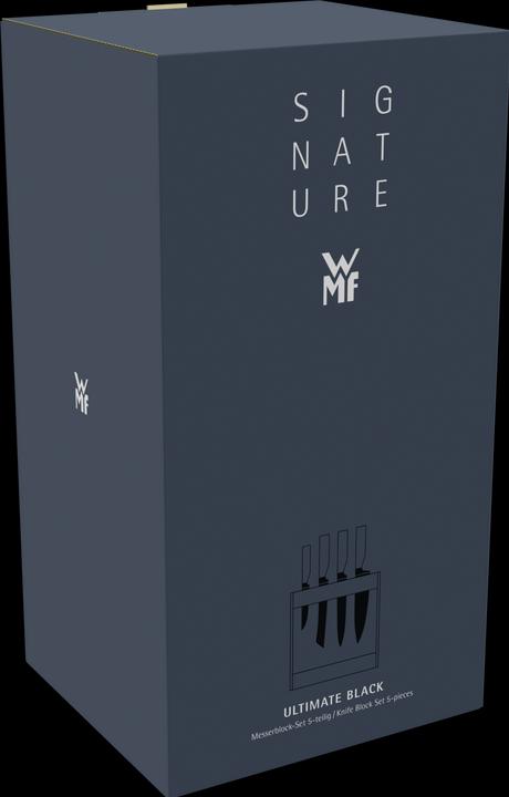 Actual product image WMF ULTIMATE BLACK knife set 4 knives with transparent FlexTec knife block