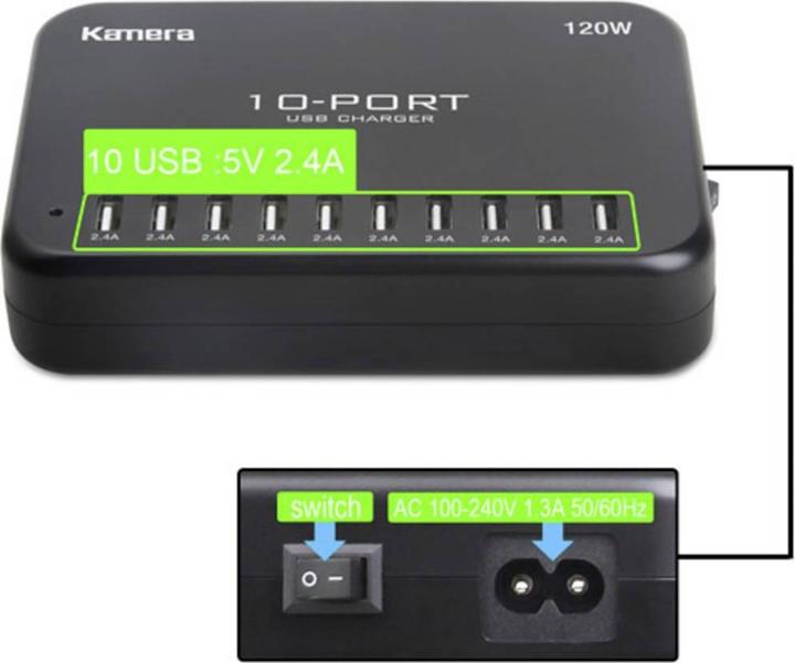 Produktbild Lvsun USB-Ladestation 120W Smart 10- (120 W)