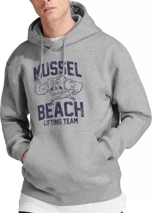 Immagine prodotto Spongebob Squarepants Mussle Beach Lifting Team Felpa con Cappuccio Uomo (L)