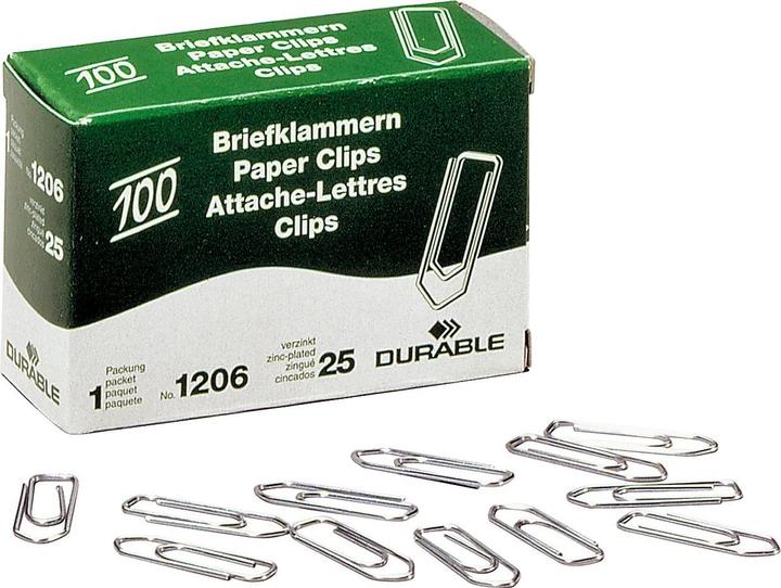 Actual product image Durable Paper clips, galvanised, 26 mm Contents: 100 pieces in folding box (1206-25) (100 x)