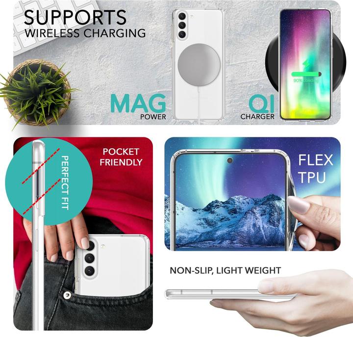 Produktbild Nalia Klare Harte Hülle mit 2x Display- & Kameraschutz (Samsung Galaxy S23)