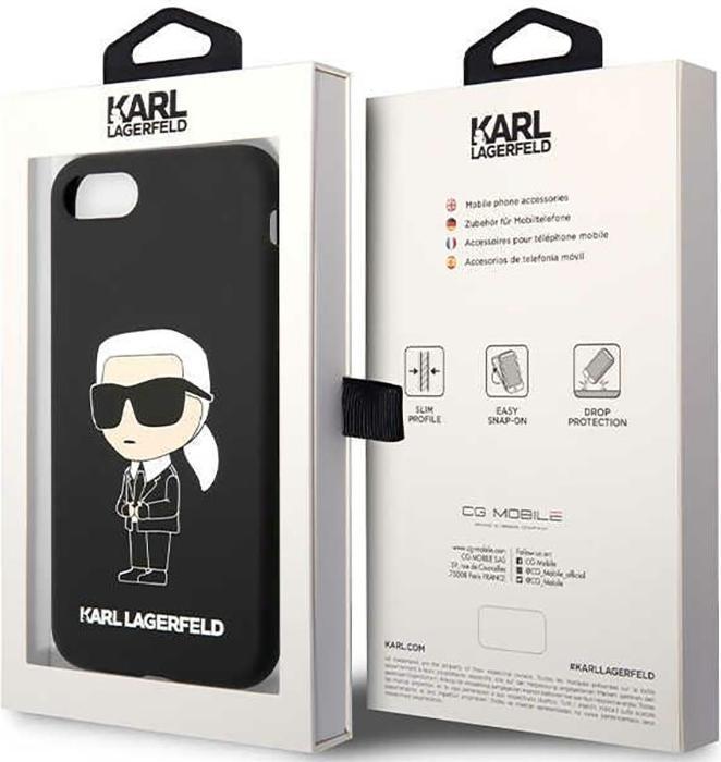 Produktbild Karl Lagerfeld KLHCI8SNIKBCK iPhone 7/8/ SE 2020/2022 hardcase black/black Silicone Ikonik (Apple iPhone SE (2nd Gen), Apple iPhone 7, Apple iPhone SE (3rd Gen))