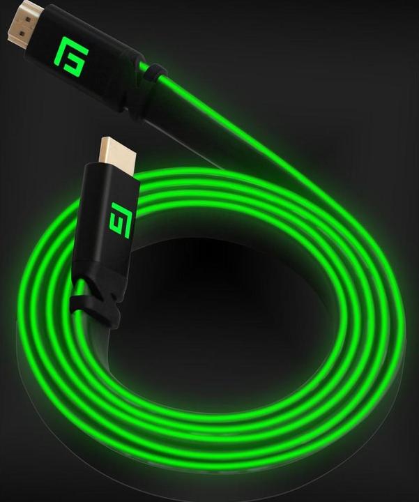Actual product image Floating Grip HDMI Cable High Speed 8K/60Hz LED 3.0m green (3 m, HDMI)