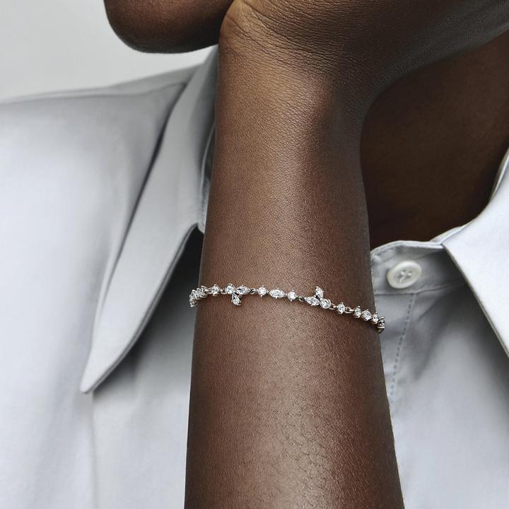 Immagine prodotto Pandora Bracciale a catena con cluster di erbe scintillanti (18 cm, Argento 925)