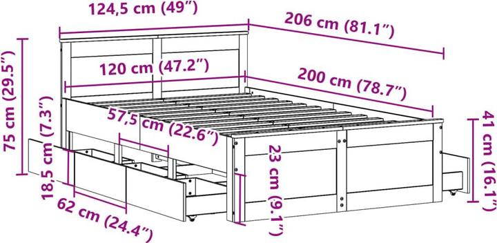 Immagine prodotto VidaXL Letto senza materasso con testiera (180 x 200 cm)