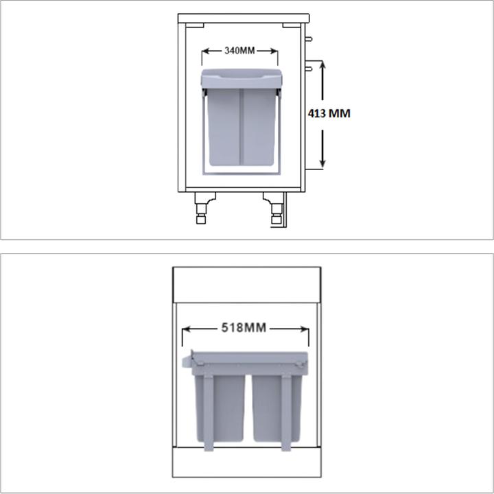 Actual product image Relaxdays Built-In Kitchen Bin, Compact (20 l)