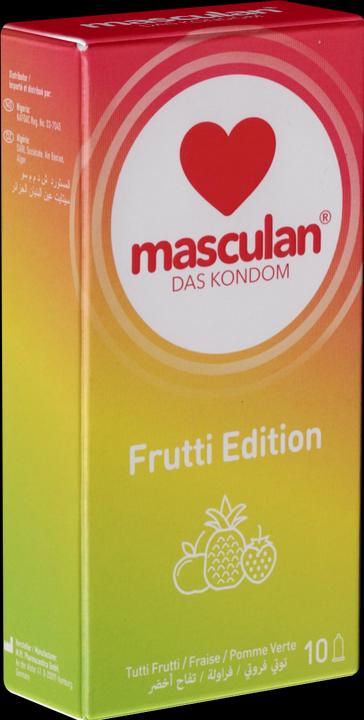 Produktbild Masculan «Frutti Edition» bunt, fruchtig, 53 mm, befeuchtet (10 Stk.)