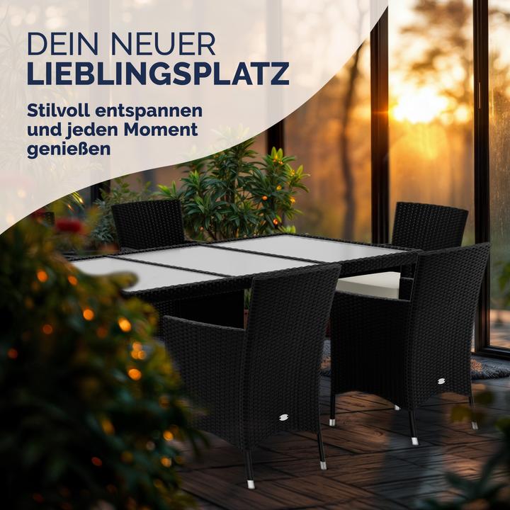 Produktbild Casaria Polyrattan Sitzgruppe 6+1 (90 cm)