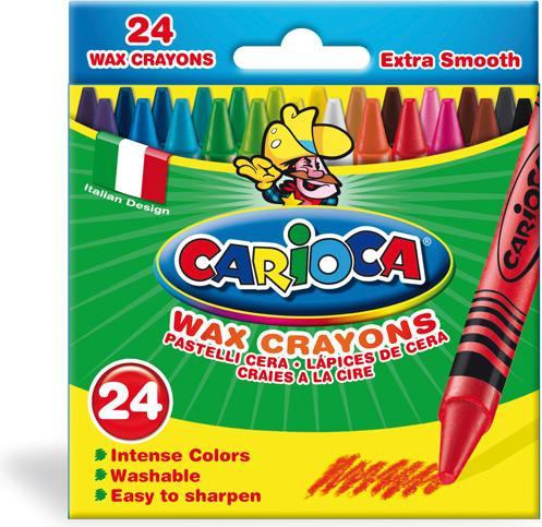 Immagine prodotto Carioca Pastello a cera Ø 8 mm, 24 pezzi, Multicolore (Multicolore, 24 x)