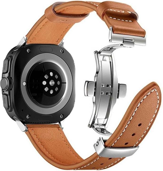 Actual product image Cover-Discount Galaxy Watch Ultra (47mm) - Leather strap replacement with butterfly clasp (Leather)
