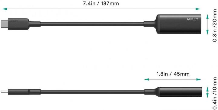 Image du produit Aukey HDMI - USB C (HDMI, USB-C, 20 cm)
