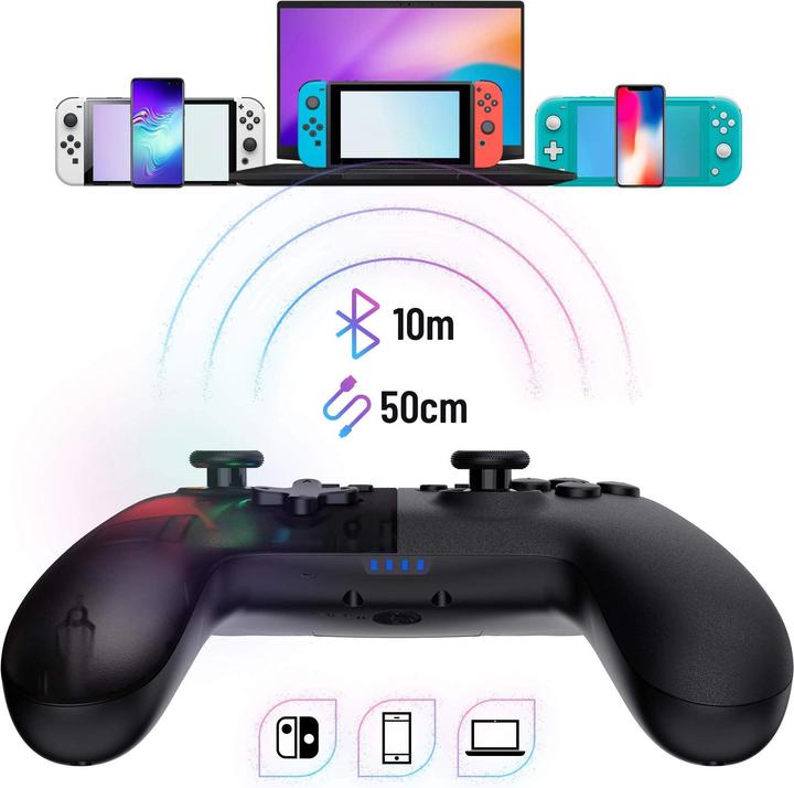 Image du produit Oniverse Contrôleur Bluetooth pour Nintendo Switch / PC / IOS / Android - Black Star (Switch)