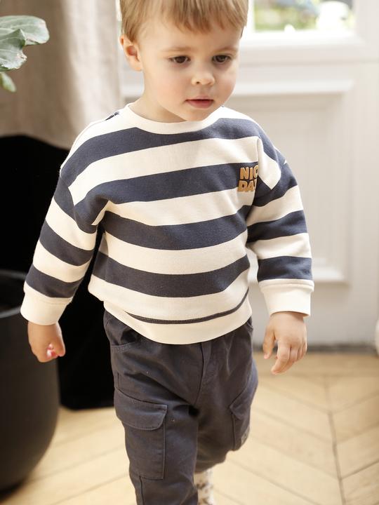 Immagine prodotto Vertbaudet Set bambino: felpa a righe e pantaloni cargo (68)