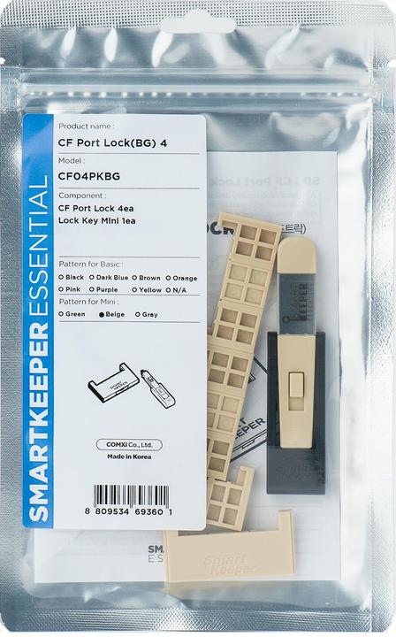 Actual product image Smart Keeper 4 x CF port locks with 1 x mini type key