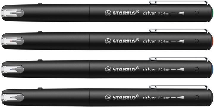 Image du produit STABILO Driver Fine 0.4 Mm Etui de 4 pièces (Vert, Bleu, Noir, Rouge, 4 x)