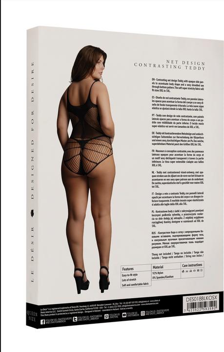 Actual product image Le Désir Contrast Net Teddy (Plus Size)