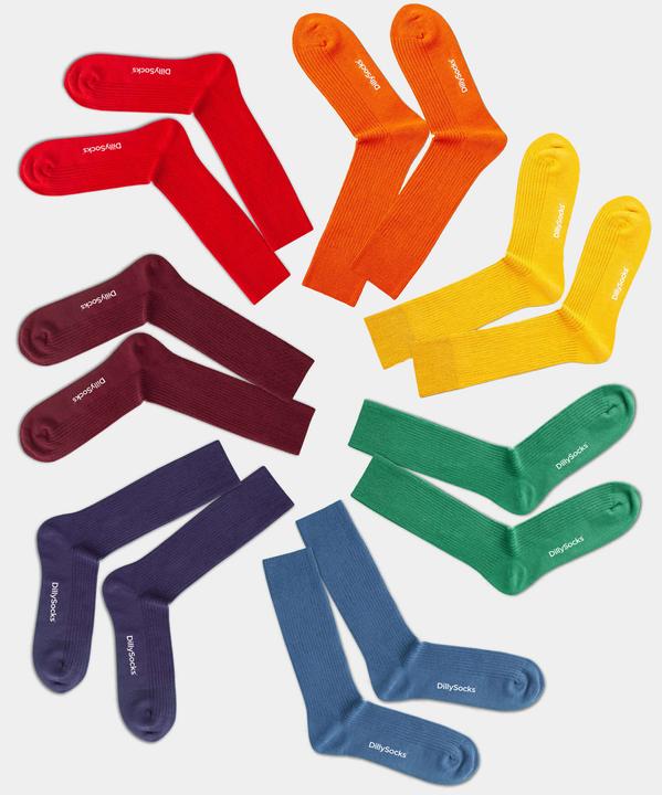 DillySocks Ribbed Rainbow