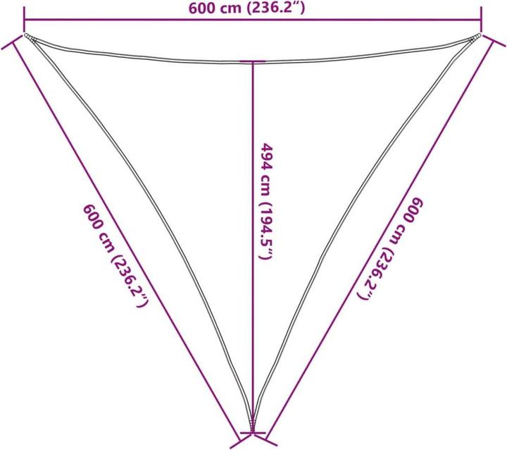Image du produit VidaXL Voile d'ombrage (600 x 600 x 600 cm)