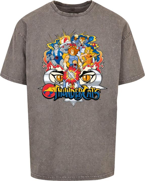 Actual product image Absolute Cult Thundercats - Group Shot Acid Washed Oversized Tee - 114701 (3XL)