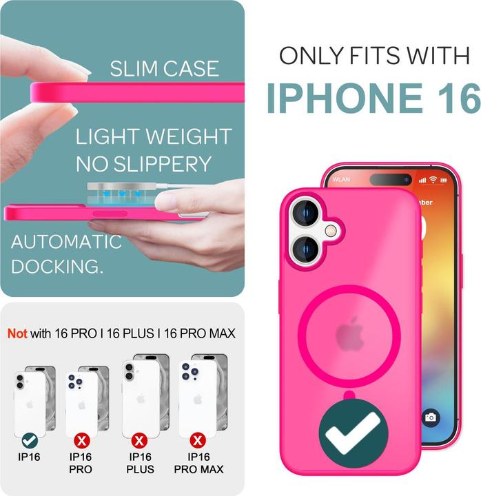 Actual product image Nalia Matte hybrid case with MagSafe function (Apple iPhone 16)