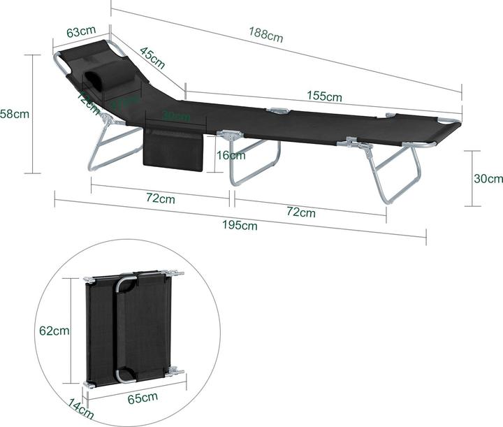 Produktbild SoBuy Strandliege (63 cm)