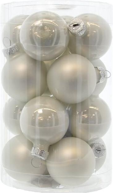 MICA Living Christmas tree baubles - winter white - made of glass - Ø = approx. 3.5 cm - 16 pieces (16 -part)