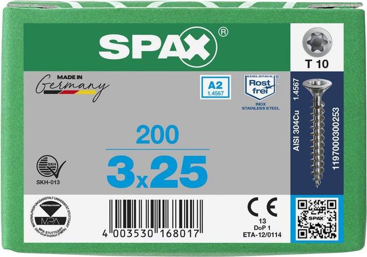 Actual product image Spax Chipboard screws A2 (200 Screws per piece)